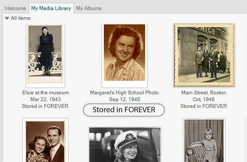 Screenshot of the Historian 6 Media Library interface.